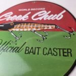 Vintage Creek Chub Bait Caster Sign – Lures Cabin Fishing Porcelain Gas Oil Sign - Image 4