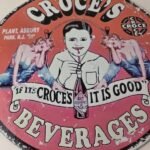 Vintage Croce's Porcelain Sign – Shop Soda Advertising Gas Pump Service Sign - Image 4
