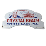 Vintage Crystal Beach NC License Plate Topper – Sign Ad on Automobile Topper