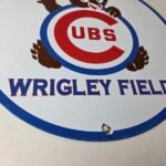 Vintage Cubs Wrigley Field Sign – MLB Baseball Stadium Porcelain Gas Sign - Image 11