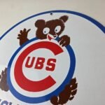 Vintage Cubs Wrigley Field Sign – MLB Baseball Stadium Porcelain Gas Sign - Image 12