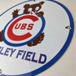 Vintage Cubs Wrigley Field Sign – MLB Baseball Stadium Porcelain Gas Sign - Image 13