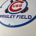 Vintage Cubs Wrigley Field Sign – MLB Baseball Stadium Porcelain Gas Sign - Image 14