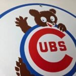 Vintage Cubs Wrigley Field Sign – MLB Baseball Stadium Porcelain Gas Sign - Image 5