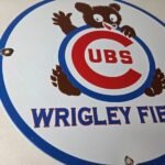 Vintage Cubs Wrigley Field Sign – MLB Baseball Stadium Porcelain Gas Sign - Image 6