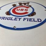 Vintage Cubs Wrigley Field Sign – MLB Baseball Stadium Porcelain Gas Sign - Image 10