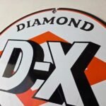 Vintage D-X Diamond Porcelain Sign – Lubricating Motor Fuel Sign - Image 12