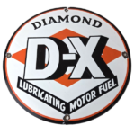Vintage D-X Diamond Porcelain Sign – Lubricating Motor Fuel Sign - Image 2