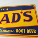 Vintage Dad's Root Beer Sign – Old Fashioned Beverage Store Gas Oil Pump Sign - Image 4