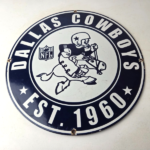 Vintage Dallas Cowboys Porcelain Sign – Texas Football NFL Gas Pump Sign - Image 15