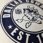 Vintage Dallas Cowboys Porcelain Sign – Texas Football NFL Gas Pump Sign - Image 6