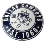 Vintage Dallas Cowboys Porcelain Sign – Texas Football NFL Gas Pump Sign - Image 2