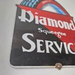 Vintage Diamond Tires Sign – Automobile Porcelain Gas Pump Station Sign - Image 11