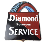 Vintage Diamond Tires Sign – Automobile Porcelain Gas Pump Station Sign