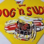 Vintage Dog n Suds Sign – Root Beer Gas Service Station Fast Food Porcelain Sign - Image 4