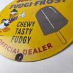 Vintage Donald Duck Fudgi Frost Sign – Walt Disney Popsicle Gas Porcelain Sign - Image 14