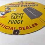 Vintage Donald Duck Fudgi Frost Sign – Walt Disney Popsicle Gas Porcelain Sign - Image 10