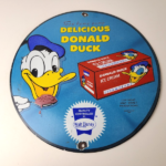 Vintage Donald Duck Ice Cream Sign – Walt Disney Porcelain Gas Service Pump Sign - Image 12