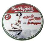 Vintage Dr Pepper Sign – Porcelain Cola Soda Beverage Gas Station Advertise Sign
