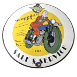 Vintage Ducati Sign – Motorcycle Dealership Service Porcelain Auto Gas Pump Sign - Image 2