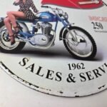 Vintage Ducati Sign – Motorcycle Scrambler Porcelain Auto Gas Pump Sign - Image 8