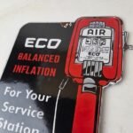 Vintage Eco Balanced Inflation Sign – Tire Service Advertising Porcelain Sign - Image 3