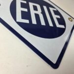 Vintage Erie Railroad Porcelain Sign | Authentic Antique Gas Pump Sign - Image 11