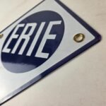 Vintage Erie Railroad Porcelain Sign | Authentic Antique Gas Pump Sign - Image 13