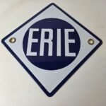 Vintage Erie Railroad Porcelain Sign | Authentic Antique Gas Pump Sign - Image 15