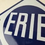 Vintage Erie Railroad Porcelain Sign | Authentic Antique Gas Pump Sign - Image 3