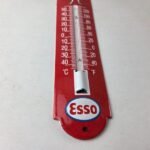 Vintage Esso Gas Station Sign – Service Pump Ad Sign on Porcelain Thermometer - Image 11