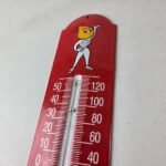 Vintage Esso Gas Station Sign – Service Pump Ad Sign on Porcelain Thermometer - Image 12