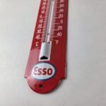 Vintage Esso Gas Station Sign – Service Pump Ad Sign on Porcelain Thermometer - Image 14