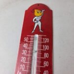 Vintage Esso Gas Station Sign – Service Pump Ad Sign on Porcelain Thermometer - Image 3