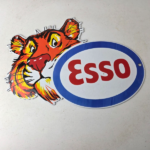 Vintage Esso Gasoline Porcelain Sign – Gas Service Station Auto Tiger Tank Sign - Image 15