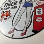Vintage Esso Gasoline Sign – Ad Pump Service Attendant Gas Tank Porcelain Sign - Image 14