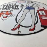Vintage Esso Gasoline Sign – Ad Pump Service Attendant Gas Tank Porcelain Sign - Image 10