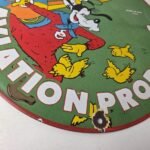 Vintage Esso Gasoline Sign – Goofy Aviation Service Station Porcelain Gas Sign - Image 11