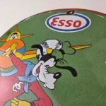 Vintage Esso Gasoline Sign – Goofy Aviation Service Station Porcelain Gas Sign - Image 12