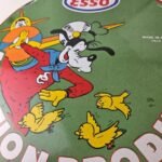 Vintage Esso Gasoline Sign – Goofy Aviation Service Station Porcelain Gas Sign - Image 4
