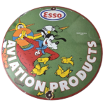Vintage Esso Gasoline Sign – Goofy Aviation Service Station Porcelain Gas Sign - Image 2