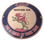 Vintage Esso Gasoline Sign – He-Man Action Figure Toys Porcelain Gas Sign - Image 2