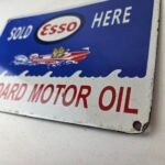 Vintage Esso Gasoline Sign – Outboard Oil Sold Here Gas Service Porcelain Sign - Image 13