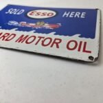 Vintage Esso Gasoline Sign – Outboard Oil Sold Here Gas Service Porcelain Sign - Image 10