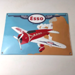 Vintage Esso Gasoline Sign – Porcelain Gas Airplane Aviation Station Pump Sign - Image 15