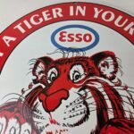 Vintage Esso Gasoline Sign – Tiger Gas Service Station Auto Tank Porcelain Sign - Image 3