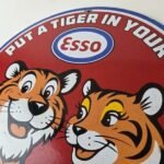 Vintage Esso Gasoline Sign – Tiger Gas Station Porcelain Gas Sign - Image 12