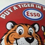 Vintage Esso Gasoline Sign – Tiger Gas Station Porcelain Gas Sign - Image 5