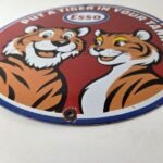 Vintage Esso Gasoline Sign – Tiger Gas Station Porcelain Gas Sign - Image 10