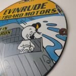 Vintage Evinrude Outboards Porcelain Sign – Boat Motor Gas Engines Casper Sign - Image 9
